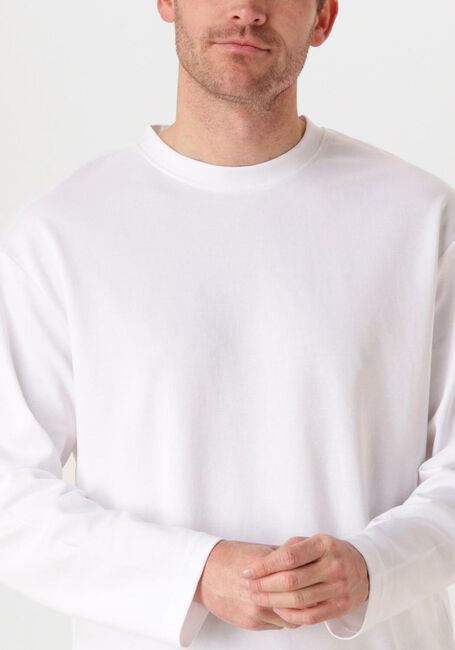 Witte SELECTED HOMME T-shirt SLHLOOSEOSCAR LS O-NECK TEE NOOS - large