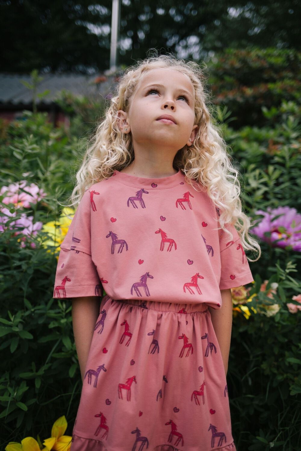 DAILY BRAT T-shirt STARDUST HORSE TSHIRT en rose - large