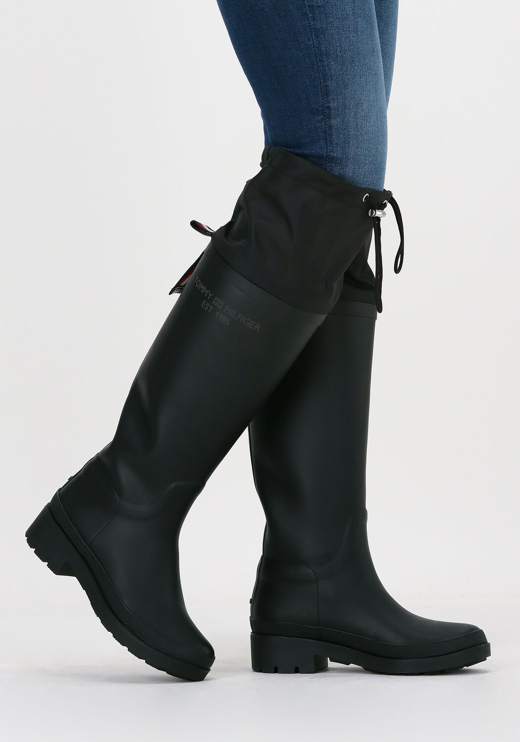 zwarte tommy hilfiger regenlaarzen th overknee rainboot