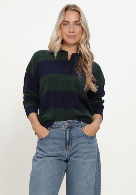 Donkergroene MY ESSENTIAL WARDROBE Trui MWJOLA KNIT POLO PULLOVER - large