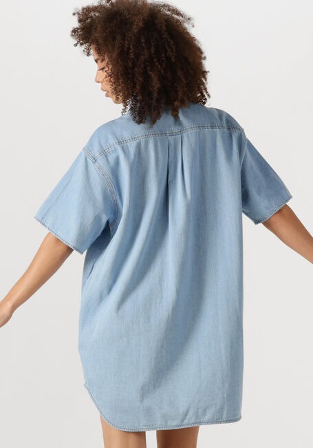 Lichtblauwe TOMMY JEANS Mini jurk SS SHIRT DRESS EXT - large