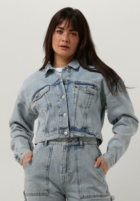 COLOURFUL REBEL Veste en jean ORNEL CROPPED DENIM JACKET en bleu - large