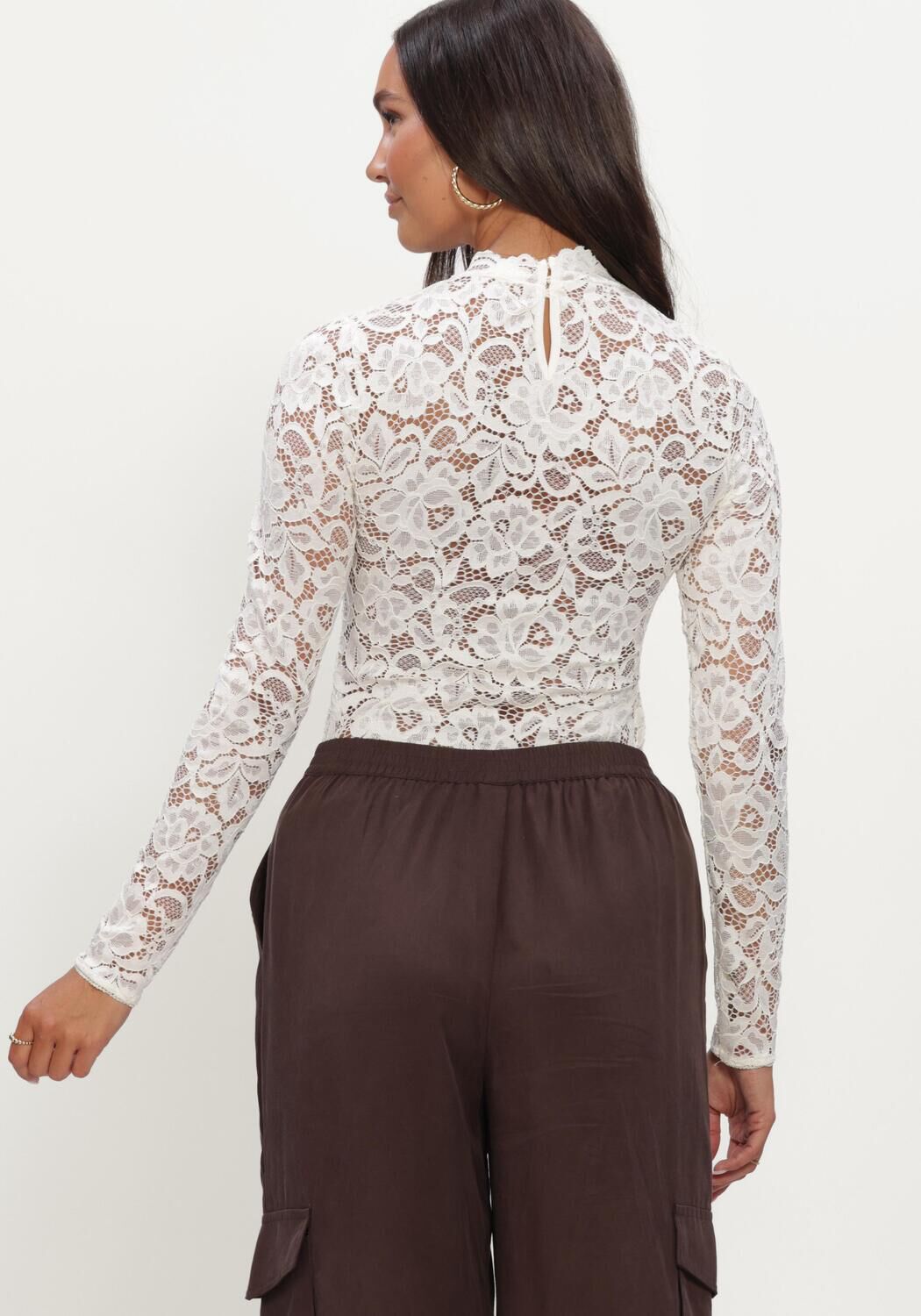 Witte Y.A.S. Top YASLACEY LS LACE TOP - large