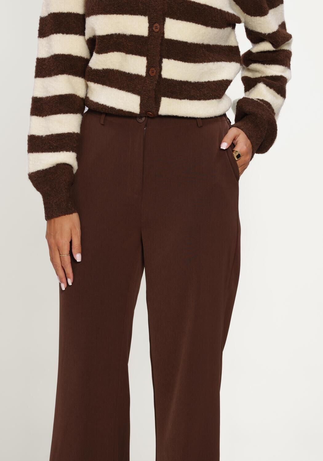 Bruine YDENCE Wijde broek PANTS SOLANGE - large