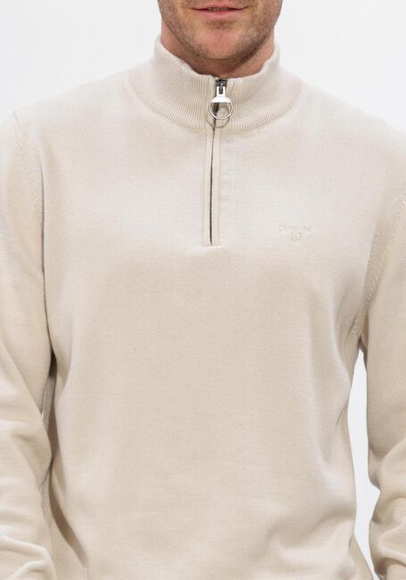 BARBOUR Pull COTTON HALF ZIP KNITTED JUMPER en beige - large