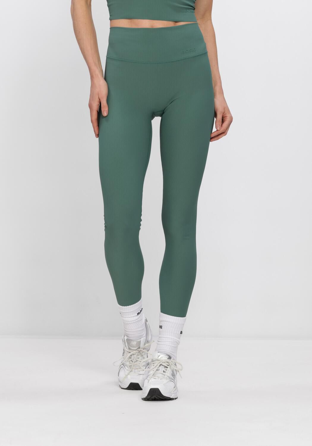 BJORN BORG STUDIO RIBBED TIGHTS Pantalons en vert - large