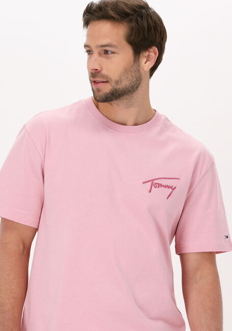 TOMMY JEANS T-shirt TJM TOMMY SIGNATURE TEE en rose - large