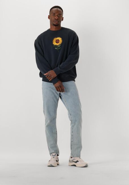 Donkerblauwe FORÉT Sweater SUN EMBROIDERED SWEATSHIRT - large