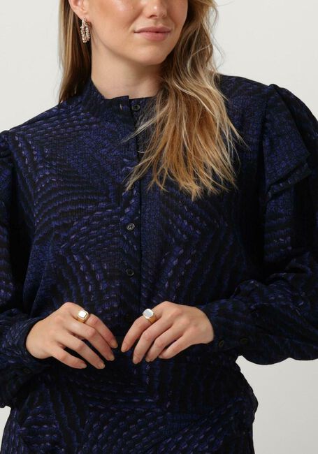 Donkerblauwe ALIX THE LABEL  GRAPHIC RAFFLE BLOUSE - large