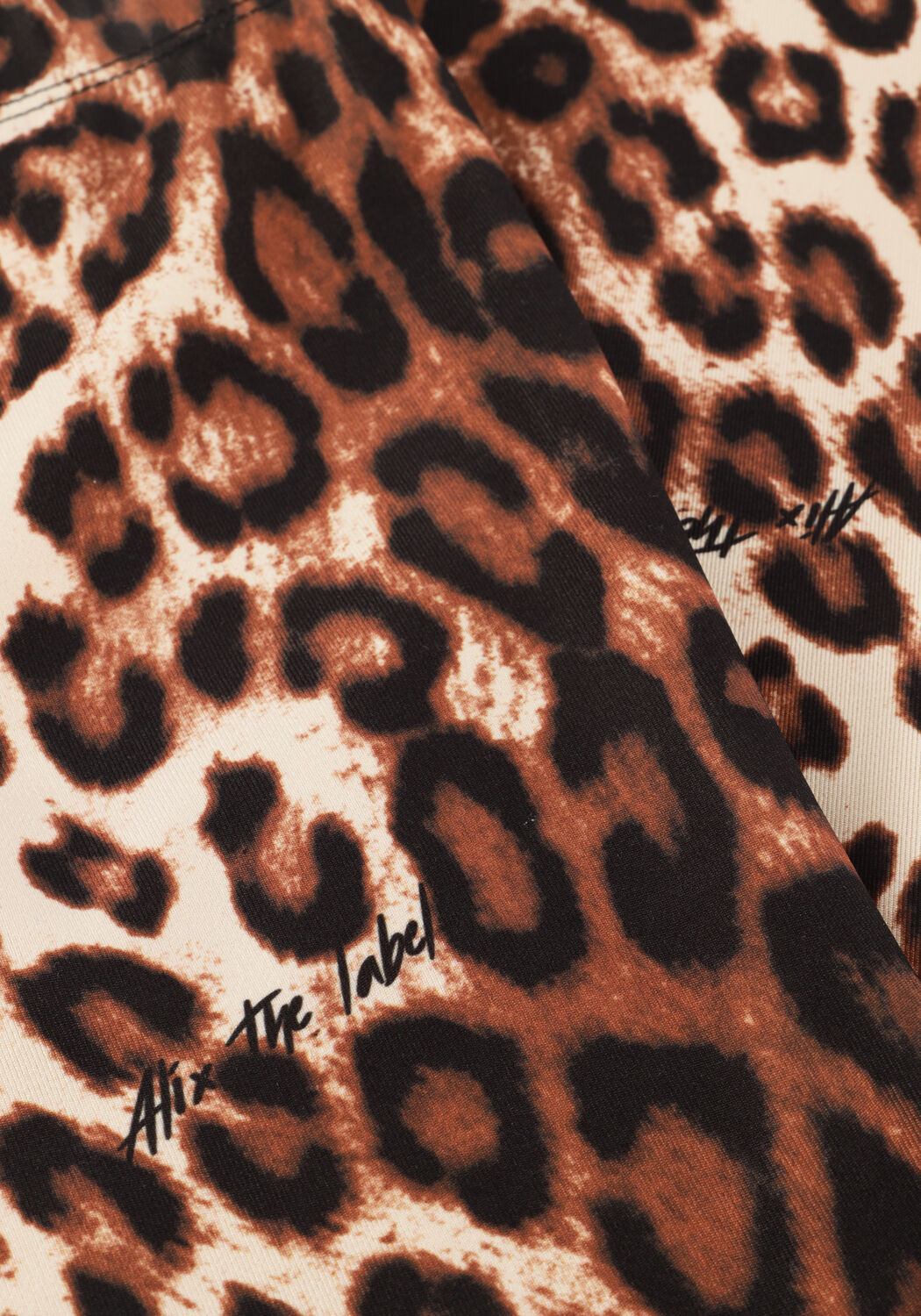 Bruine ALIX THE LABEL Broeken/jumpsuits LADIES KNITTED LEOPARD LEGGING - large