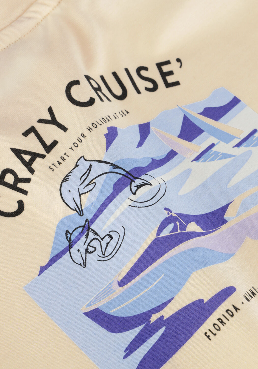 MOODSTREET T-shirt T-SHIRT LEWIS CRAZY CRUISES en beige - large