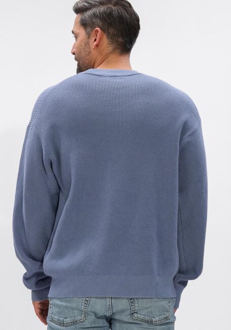 CALVIN KLEIN Pull LS EZ COTTON WAFFLE CREWNK SWTR 9 en bleu - large