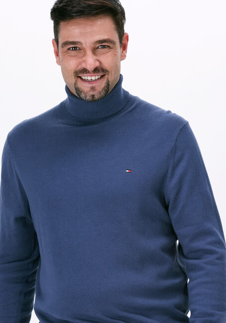 Blauwe TOMMY HILFIGER Coltrui PIMA COTTON CASHMERE ROLL NECK - large