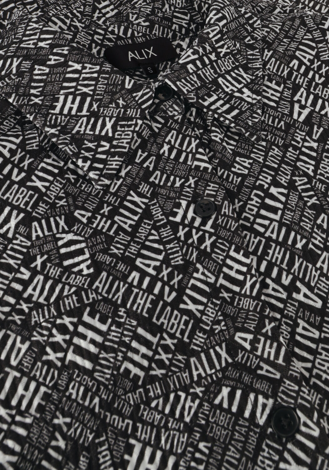 Zwarte ALIX THE LABEL  LADIES WOVEN CRINKLE TEXT OVERSIZED BLOUSE - large
