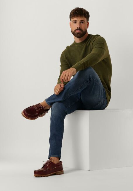 TOMMY HILFIGER Pull RECTANGULAR STRUCTURE CREW NK en vert - large