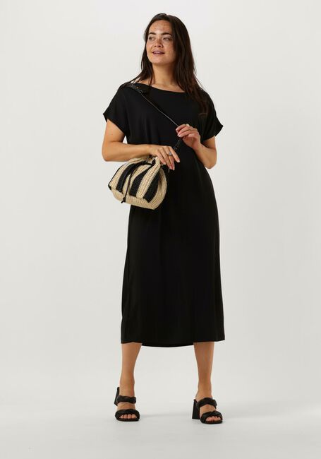 MINUS Robe midi OPHELIA BOAT NECK SHORT SLEEVE MIDI MODAL DRESS en noir - large