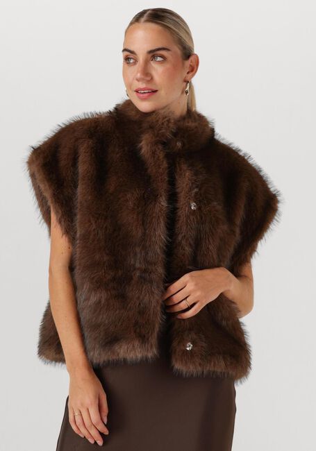Bruine NEO NOIR Bodywarmer KEVINI FAUX FUR VEST - large