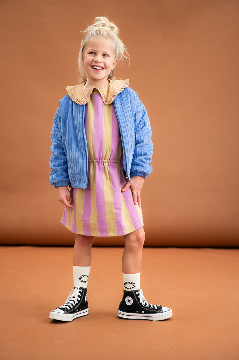 Roze Sproet & Sprout Mini jurk SKATER DRESS BLOCK STRIPE - large