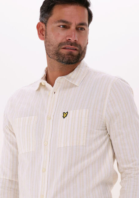 Gebroken wit LYLE & SCOTT Casual overhemd PINSTRIPE SHIRT - large