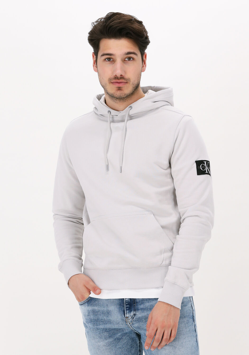 Monogram sleeve store badge hoodie