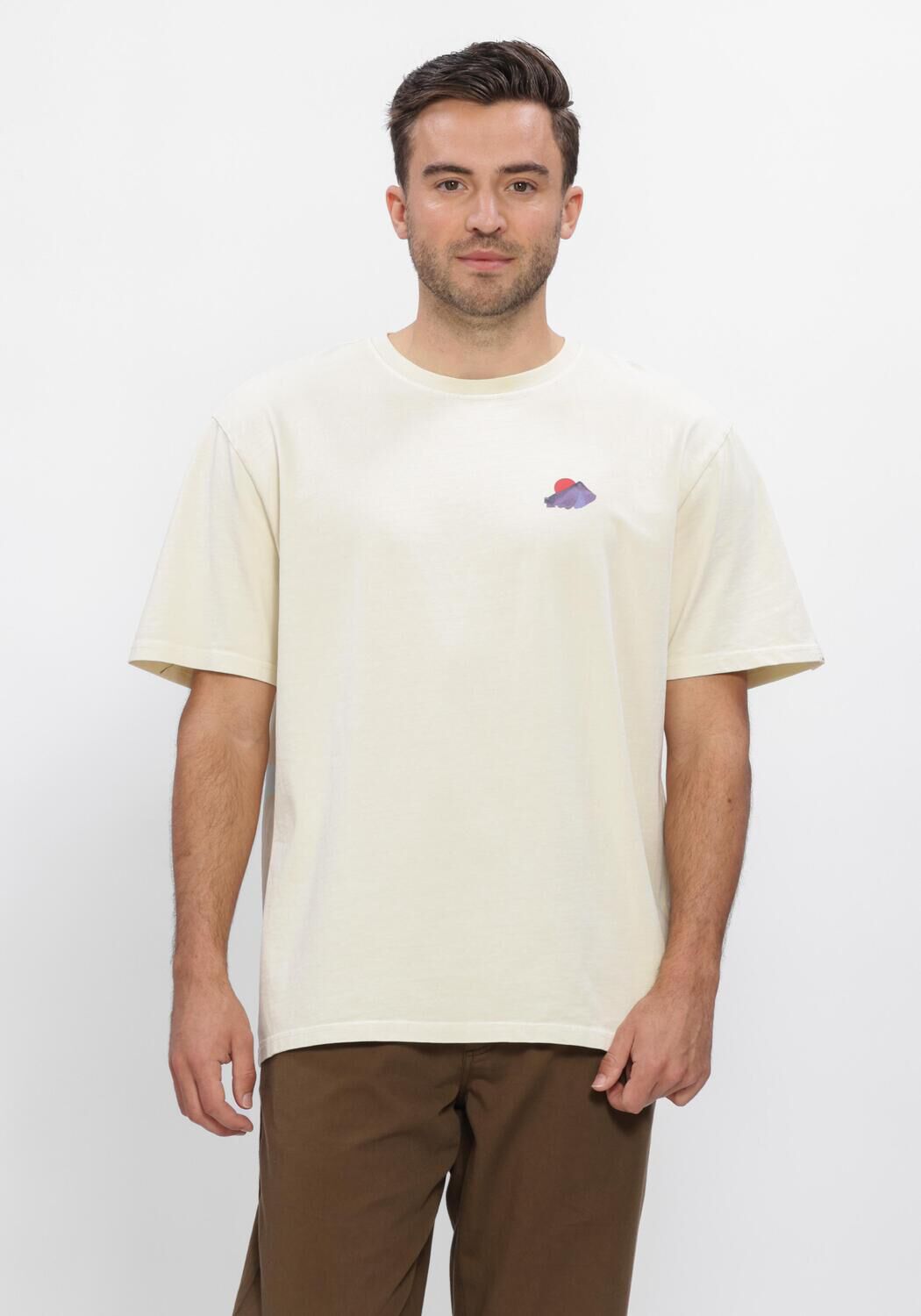 ANERKJENDT T-shirt AKVILLADS MOUNTAIN SS TEE &Eacute;cru - large