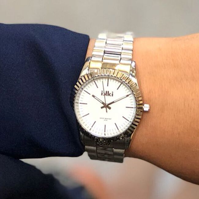 Zilveren IKKI Horloge BRONX - large