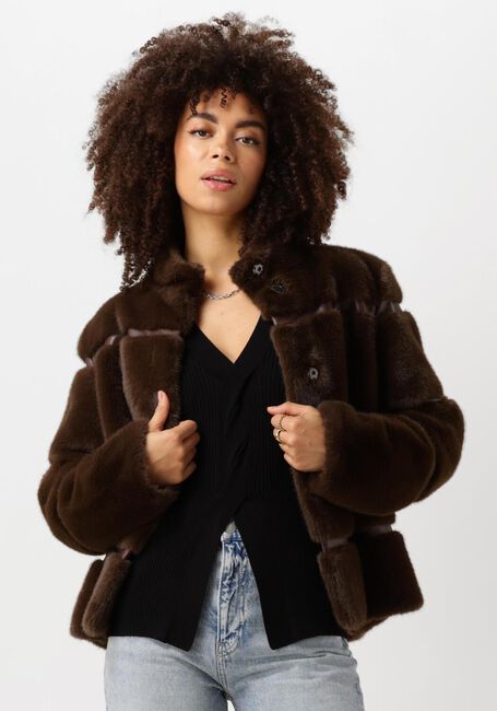 TWINSET MILANO Manteau en fausse fourrure 242TT2022 en marron - large