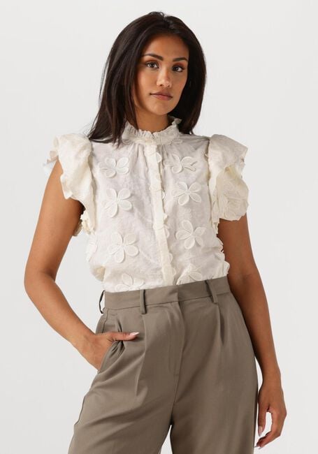 AAIKO T-shirt GEZANA EMBROIDERY VIS 671 en blanc - large