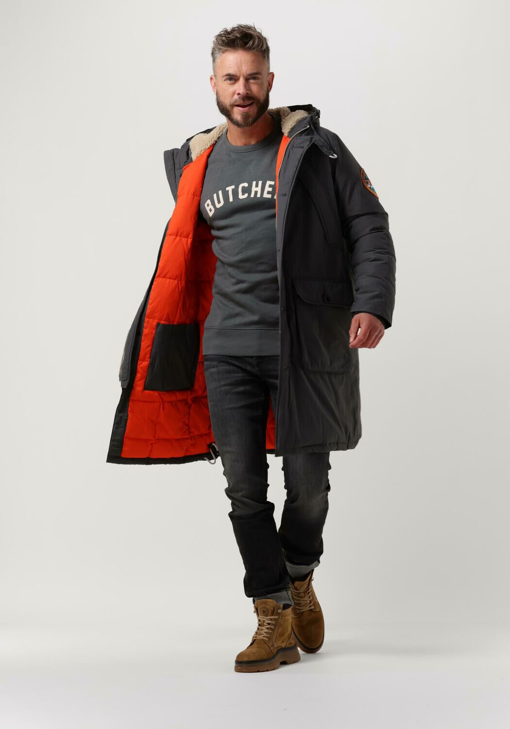 SCOTCH SODA HEAVY WEIGHT PADDED PARKA en bleu Omoda