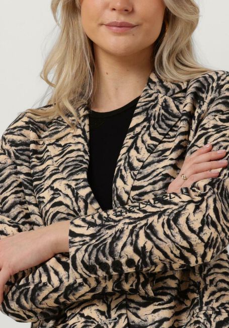 ALIX THE LABEL Blazer LADIES WOVEN TIGER GRANDDAD BLAZER en beige - large