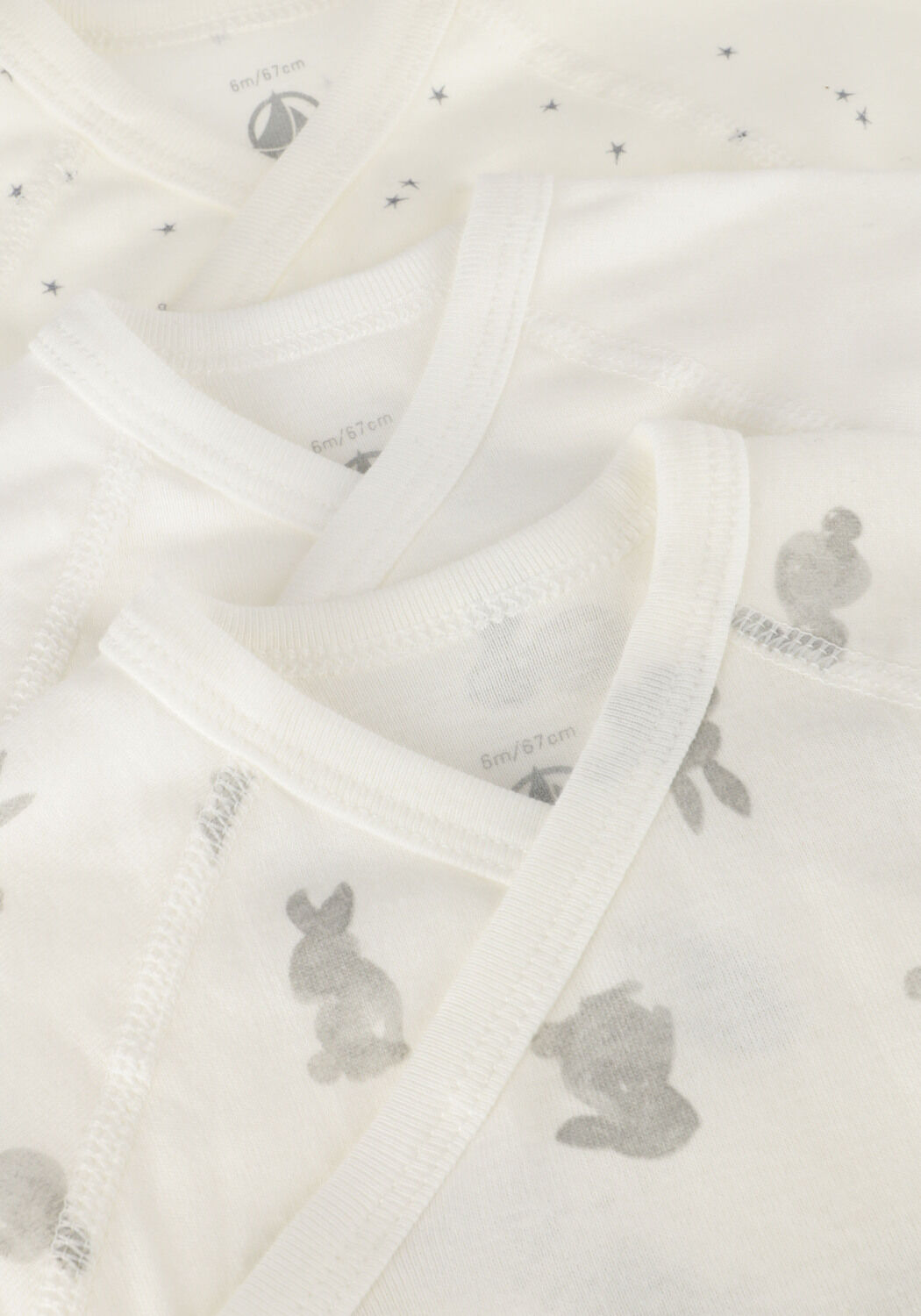 Witte PETIT BATEAU  3 BODIES NAISS MC - large