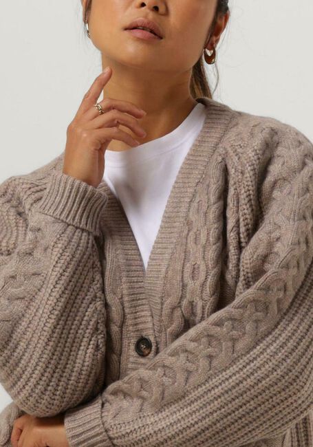 CO'COUTURE Gilet NEW ROW CABLE CARDIGAN KNIT en beige - large