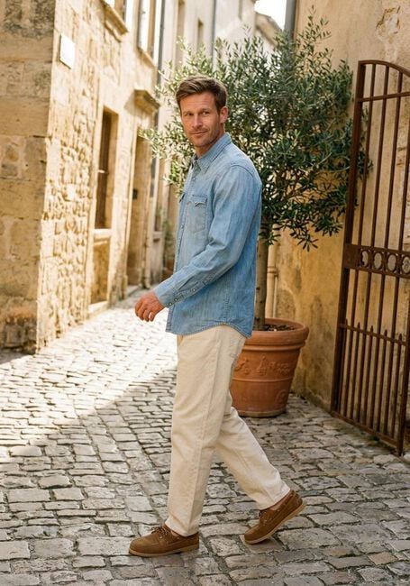 LEVI'S Chemise d&eacute;contract&eacute; BARSTOW WESTERN Bleu clair - large