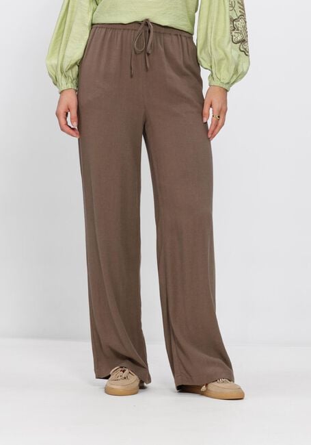 SELECTED WOMEN Pantalon large SLFVIVA-GULIA HW LONG SUN PANT en marron - large