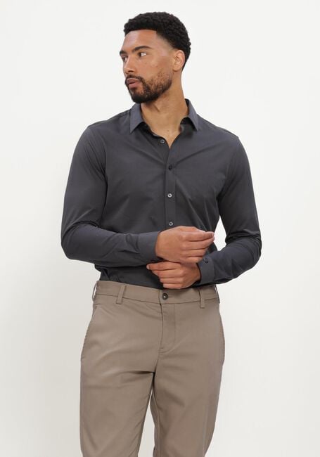 CAST IRON Chemise d&eacute;contract&eacute; LONG SLEEVE SHIRT TECH FINE JERSEY Gris fonc&eacute; - large