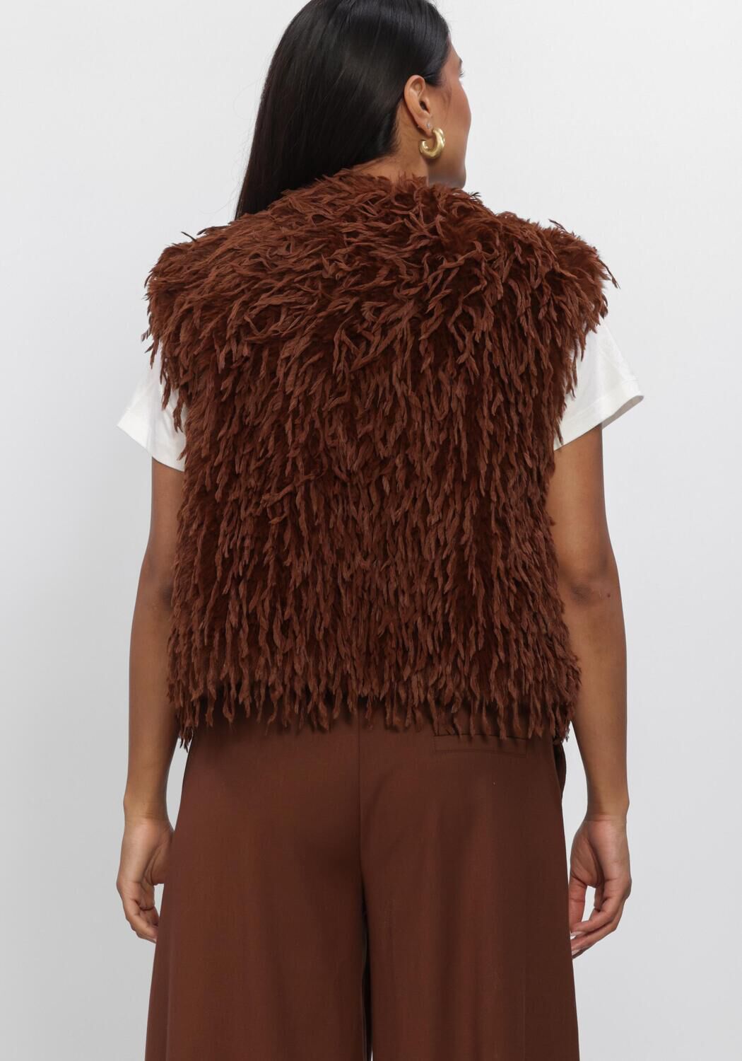 NUKUS Gilet MILA GILET FEATHER en marron - large