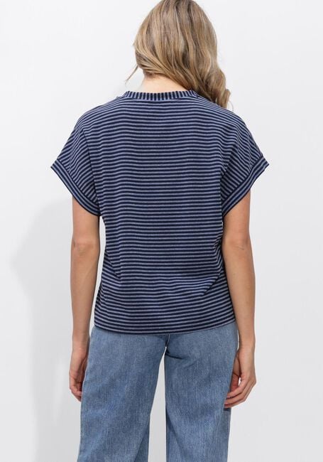 SUMMUM T-shirt TOP TWO TONE LUREX STRIPE en bleu - large