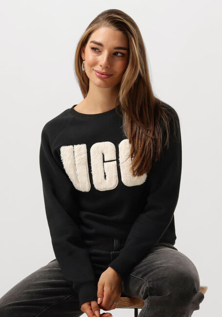 UGG Chandail MADELINE FUZZY LOGO CREWNECK en noir - large