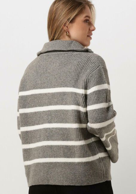 Grijze NEO NOIR Trui NEVENA STRIPE KNIT BLOUSE - large
