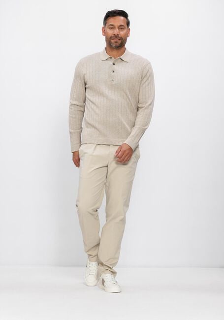 PROFUOMO Pull POLO LS BEIGE AERO EASE RIB en beige - large