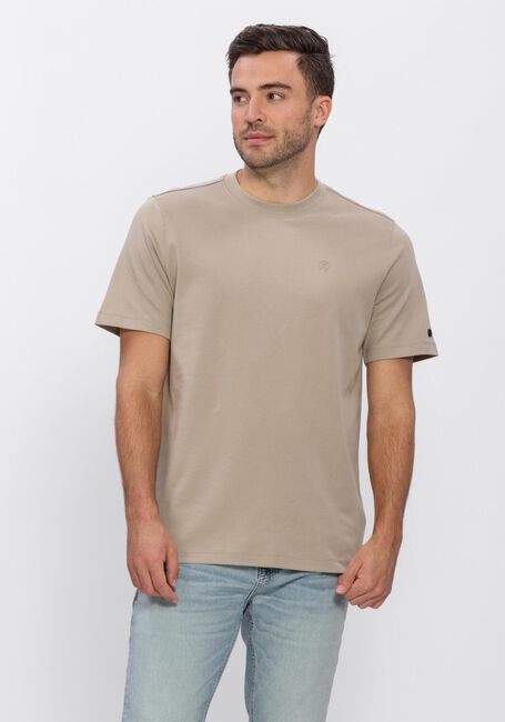 CAST IRON T-shirt REGULAR FIT INTERLOCK en beige - large