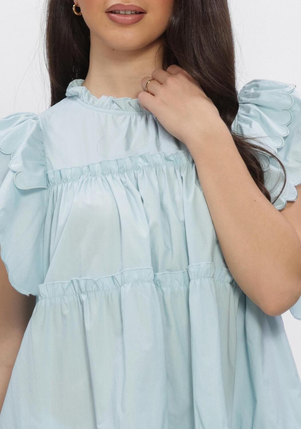 OBJECT Mini robe OBJHOPE S/L DRESS en bleu - large