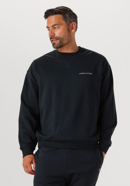 LYLE & SCOTT Chandail SCRIPT BRUSH BACK CREW NECK SWEATSHIRT Bleu foncé - large