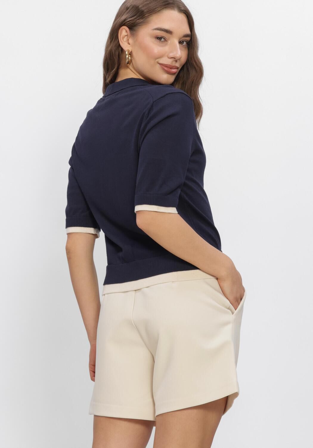 Donkerblauwe CO'COUTURE Trui LUECC CROP CARDIGAN - large