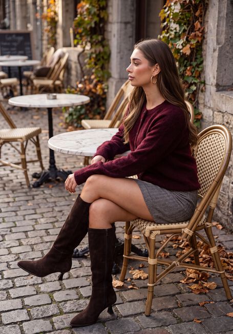 Y.A.S. Gilet YASJOHI LS WOOL BLEND CARDIGAN Bordeaux - large