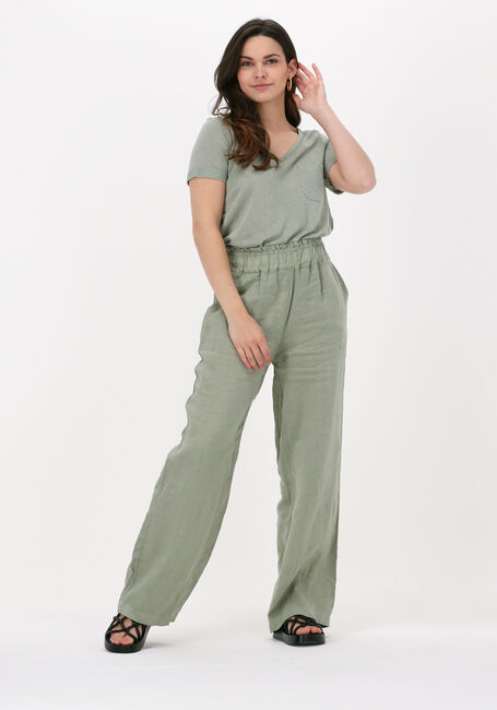 OBJECT T-shirt OBJETESSI SLUB S/S V-NECK NOOS en vert - large