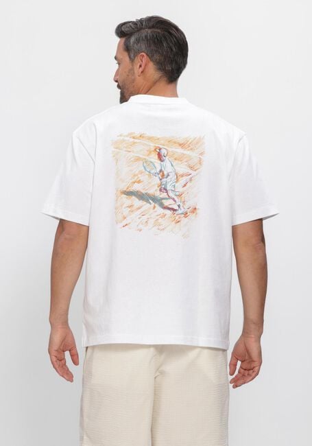 Witte LACOSTE T-shirt RELAXED FIT PRINTED HEAVY COTTON T-SHIRT - large