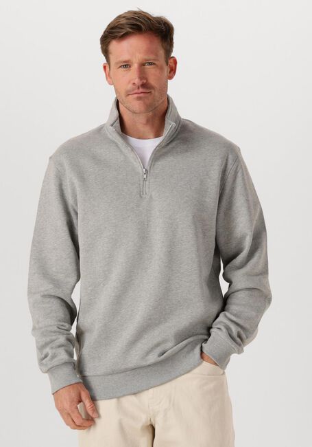 LES DEUX Chandail NORREGAARD TONAL HALF-ZIP SWEATSHIRT en gris - large