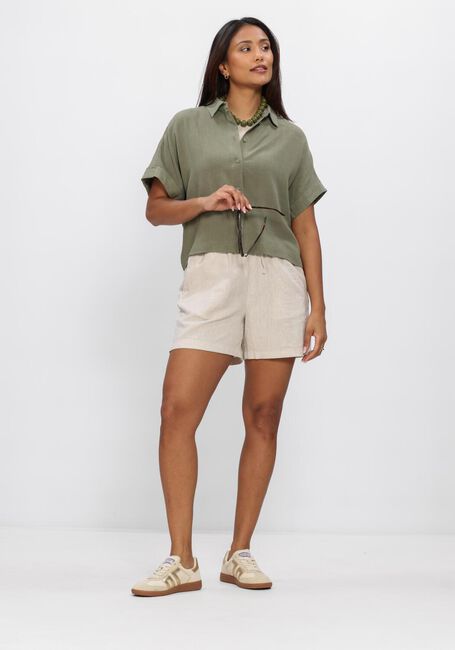 SELECTED WOMEN Pantalon courte SLFLUISA-LINNIE LINEN BLEND SHORT en beige - large