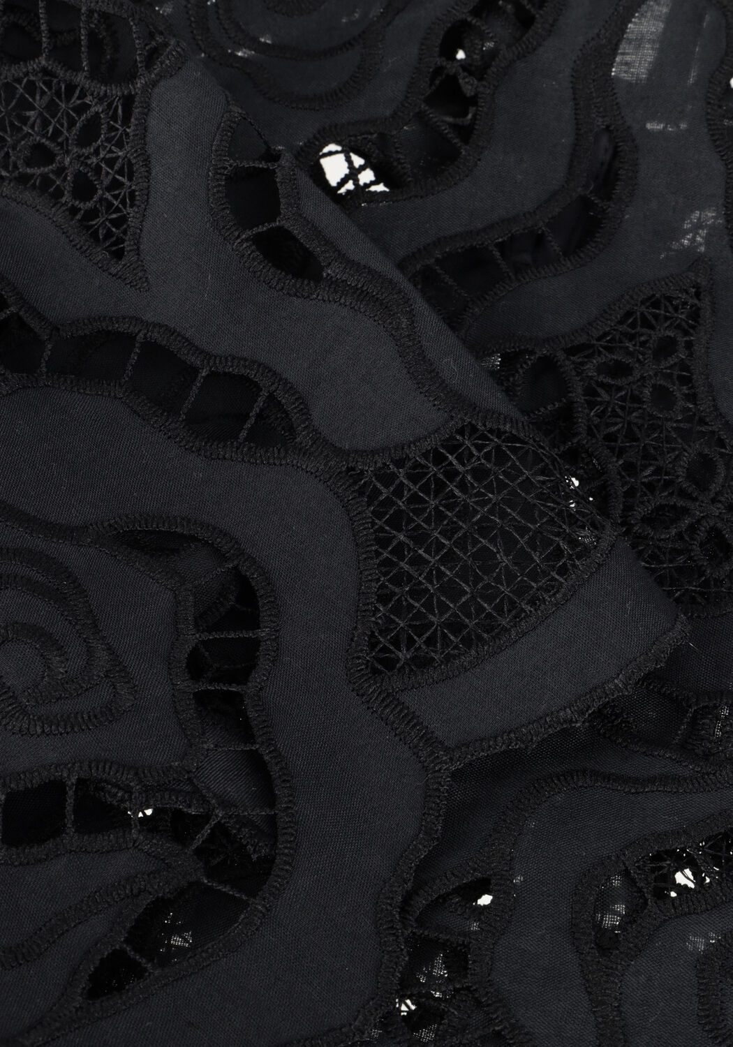 NEO NOIR Haut TRISHA BIG LACE BLOUSE en noir - large